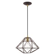 Knox 1-Light Mini Pendant in Bronze w with Antique Brasss