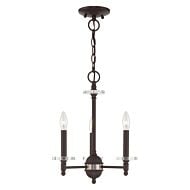 Bennington 3-Light Mini Chandelier in Bronze w with Brushed Nickel