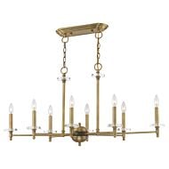 Bennington 8-Light Linear Chandelier in Antique Brass w with Bronze