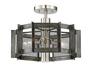 Baxter 3-Light Semi-Flush Mount in Weathered Iron