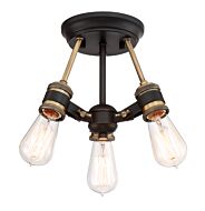 Miles 3-Light Semi-Flush Mount in Vintage Bronze