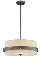 Garrett 3-Light Pendant in Weathered Iron