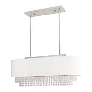 Carlisle 3-Light Linear Chandelier in Brushed Nickel