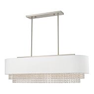 Carlisle 5-Light Linear Chandelier in Brushed Nickel