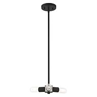 Copenhagen 3-Light Mini Chandelier in Black w with Brushed Nickels