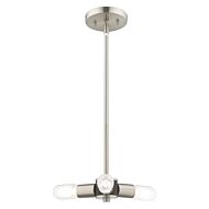 Copenhagen 3-Light Mini Chandelier in Brushed Nickel w with Bronzes