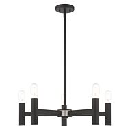 Copenhagen 5-Light Chandelier in Black w with Brushed Nickels