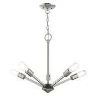 Prague 5-Light Chandelier in Brushed Nickel w with Black