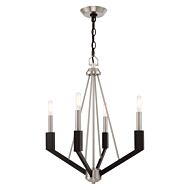 Beckett 4-Light Mini Chandelier in Brushed Nickel & Black