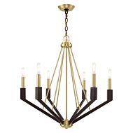 Beckett 6-Light Chandelier in Satin Brass & Bronze