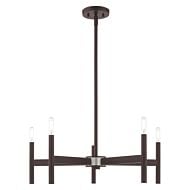 Copenhagen 5-Light Chandelier in Bronze w with Brushed Nickels