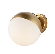 Half Moon 1-Light LED Wall Sconce in Metallic Gold