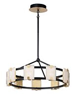 Radiant 9-Light LED Chandelier in Black with Gold Leaf