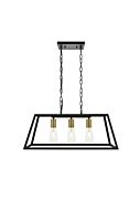 Resolute 3-Light Pendant in brass