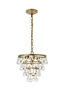 Kora 3-Light Pendant in Brass