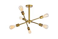 Axel 6-Light Flush Mount in Brass