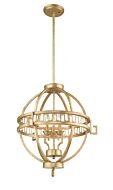 Lemuria 3-Light Foyer Pendant in Antique Gold