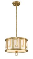 Lemuria 2-Light Pendant with Semi-Flush in Antique Gold