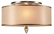 Crystorama Luxo 3 Light 14 Inch Ceiling Light in Antique Brass