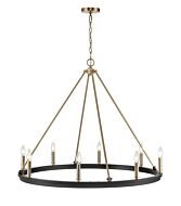 Carruth 8-Light Chandelier in Matte Black Modern Gold