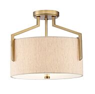 Elara 3-Light Semi-Flush Mount in Gold (Brushed)