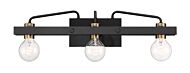 Ravella 3-Light Bathroom Vanity Light in Black