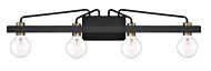 Ravella 4-Light Bathroom Vanity Light in Black