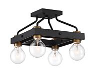 Ravella 4-Light Semi-Flush Mount in Black