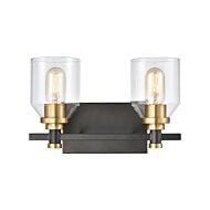 Cambria 2-Light Bathroom Vanity Light in Matte Black