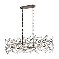 Crislett 6-Light Linear Chandelier in Sunglow Bronze