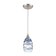 Vines 1-Light Mini Pendant in Satin Nickel