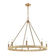 Abaca 8-Light Chandelier in Satin Brass