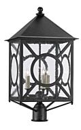 Currey & Company 3 Light 27 Inch Ripley Large Post Light in Midnight