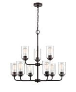 Millennium Lighting Moven 9-Light Chandelier In Rubbed Bronze