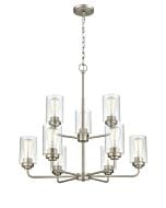 Millennium 9 Light Chandelier in Satin Nickel