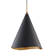 Hudson Valley Martini Pendant Light in Gold Leaf and Black