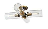 DVI Barker 4-Light Semi-Flush Mount in Brass and Graphite