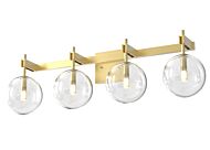 DVI Courcelette 4-Light Bathroom Vanity Light in Venetian Brass