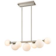 DVI Alouette 7-Light Linear Pendant in Chrome and Buffed Nickel