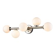 DVI Alouette 5-Light Bathroom Vanity Light in Chrome and Buffed Nickel