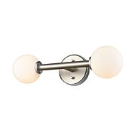 DVI Alouette 2-Light Bathroom Vanity Light in Chrome and Buffed Nickel