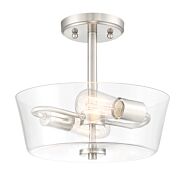 Westin 2-Light Semi-Flush Mount in Satin Platinum