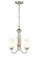 Millennium 3 Light Chandelier in Satin Nickel