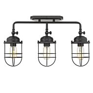 Seaport 3-Light Semi-Flush Mount Ceiling Light in Matte Black