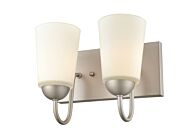 Millennium 2 Light Bathroom Vanity Light in Satin Nickel