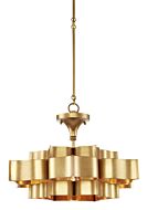 Currey & Company Grand Lotus Small Chandelier in Gold Leaf