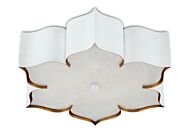 Grand Lotus 2-Light Flush Mount in Sugar White with  Contemporary Gold