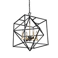 Artcraft Roxton 4 Light Chandelier in Matte Black & Harvest Brass