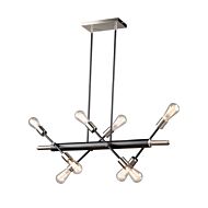 Artcraft Truro 8 Light Kitchen Island Light in Black & Brushed Nickel