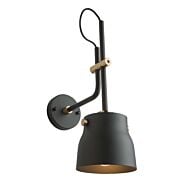 Artcraft Euro Industrial Wall Sconce in Matte Black & Harvest Brass